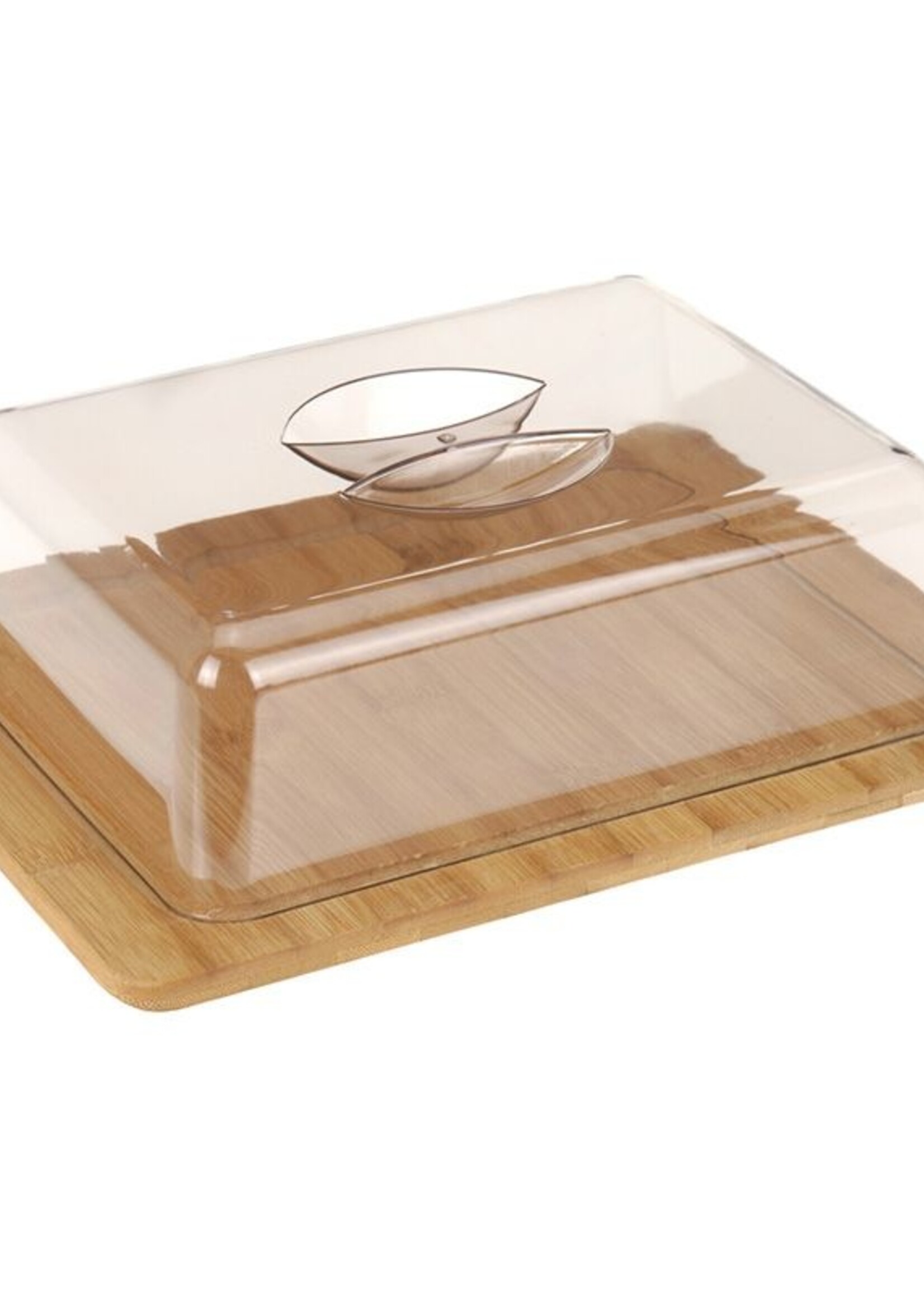 Excellent Houseware Kaasstolp met deksel - bamboe