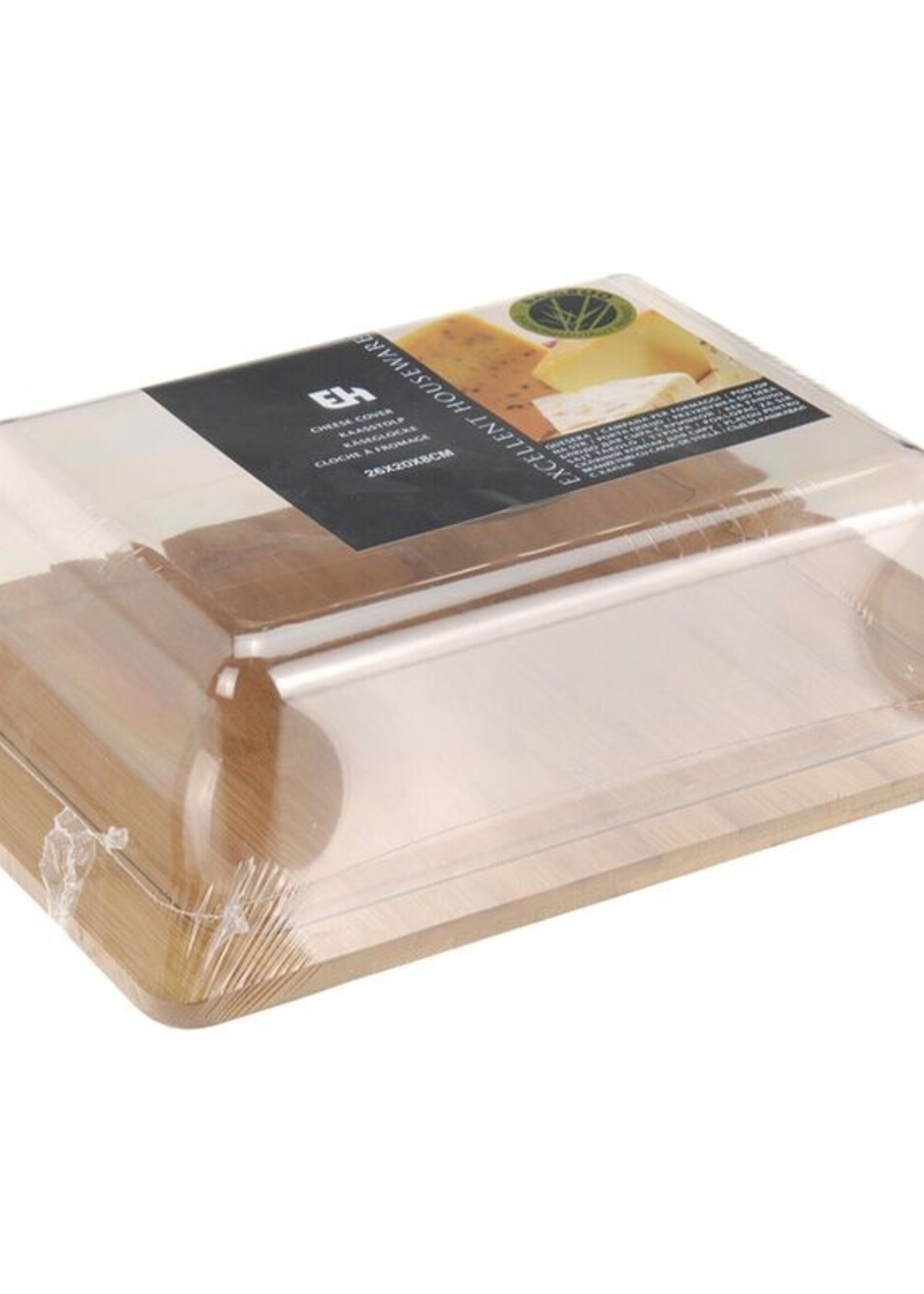 Excellent Houseware Kaasstolp met deksel - bamboe