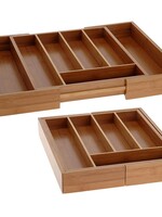 Excellent Houseware Bamboe uitschuifbare bestekbak