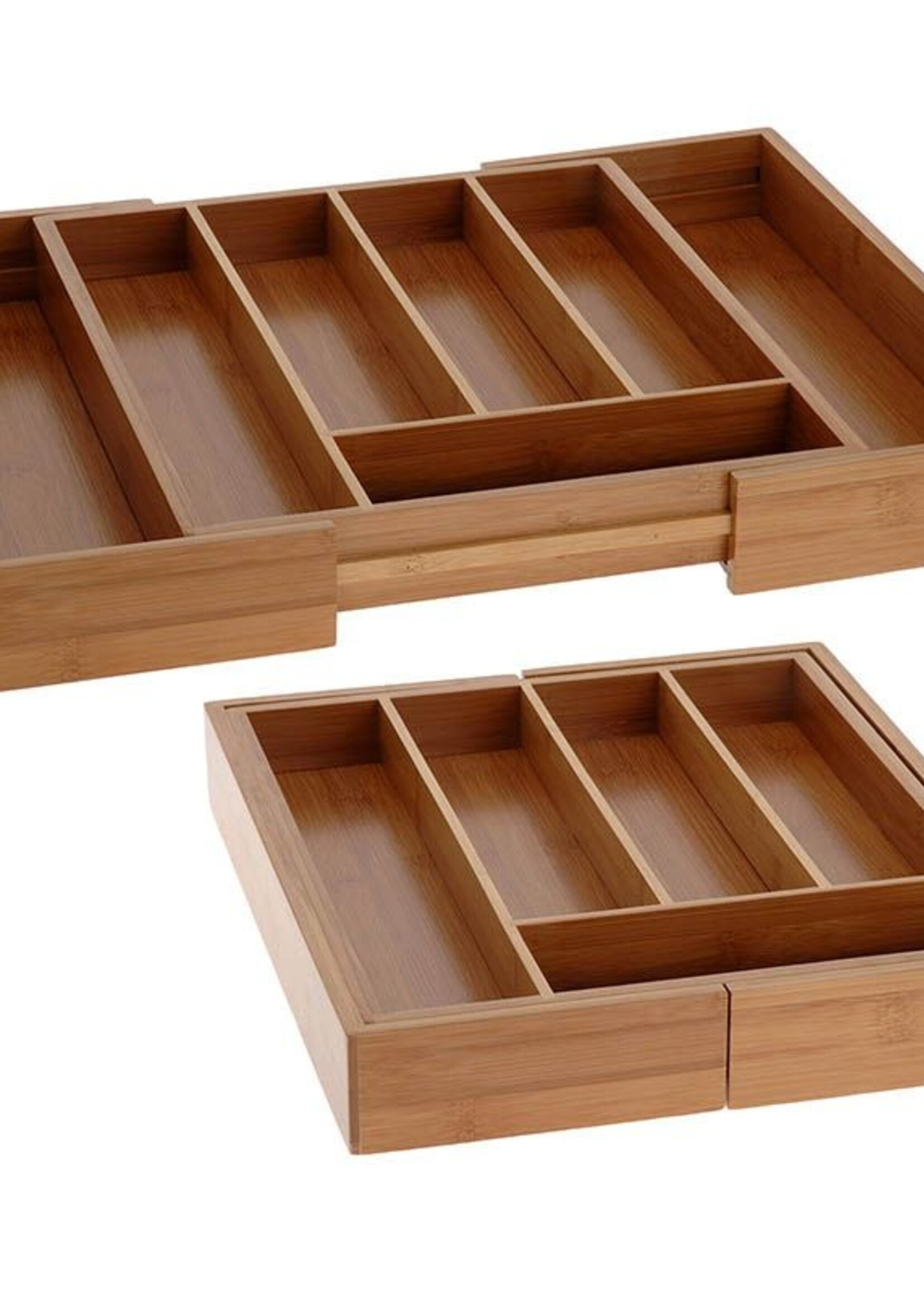 Excellent Houseware Bamboe uitschuifbare bestekbak