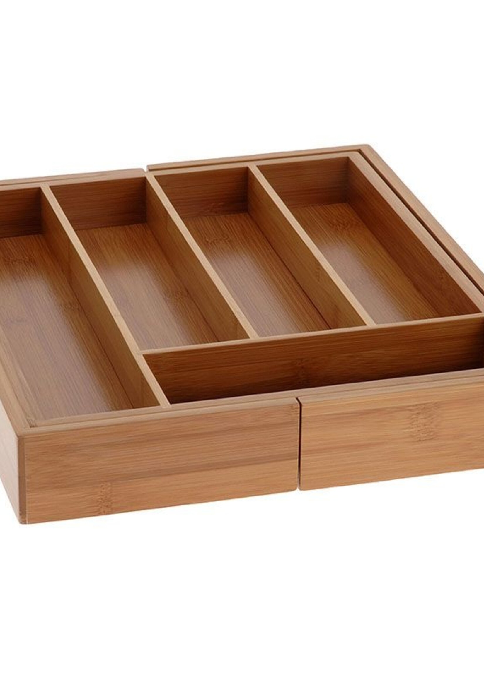 Excellent Houseware Bamboe uitschuifbare bestekbak