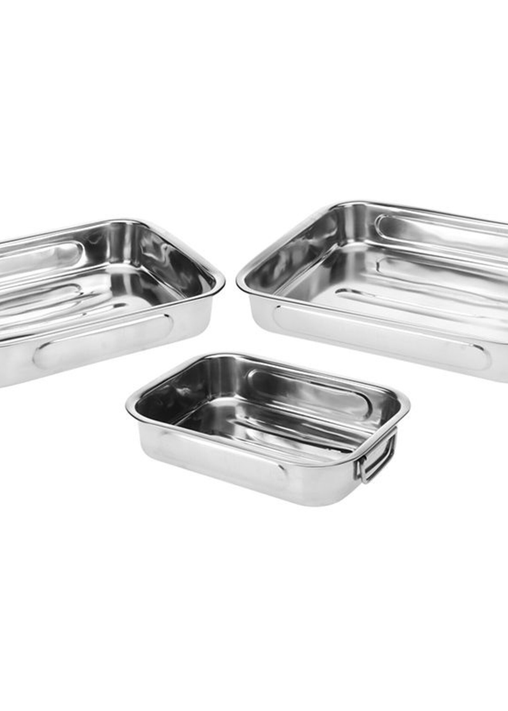 Excellent Houseware Braadslee - Ovenschalen - RVS - set van 3