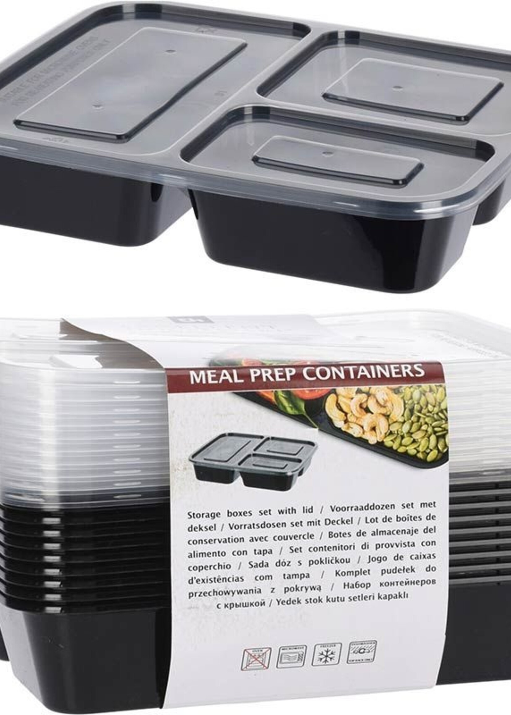 Ceruzo Meal Prep Bakjes 10 stuks - 3 compartimenten