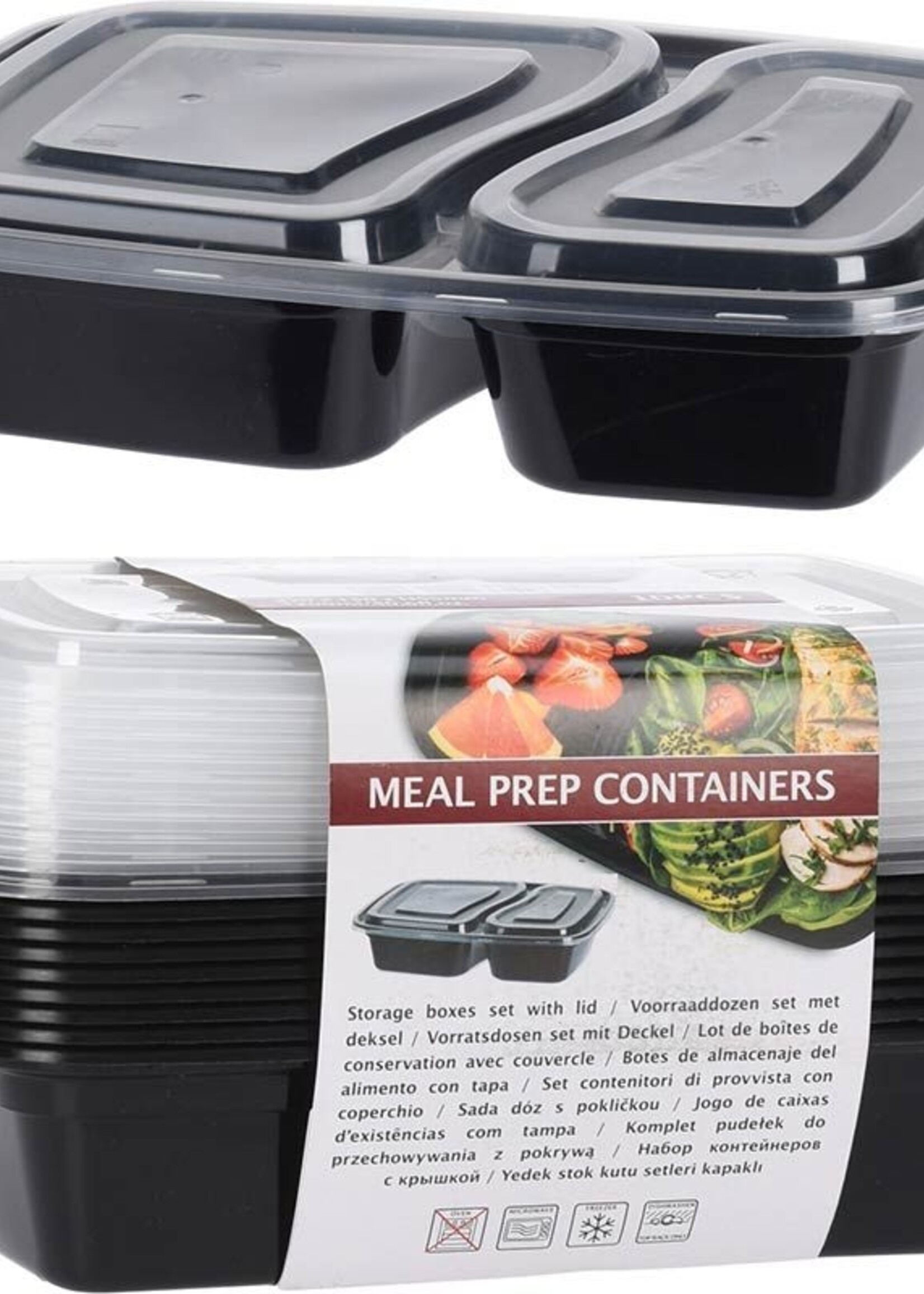 Ceruzo Meal Prep Bakjes 10 stuks - 2 compartimenten