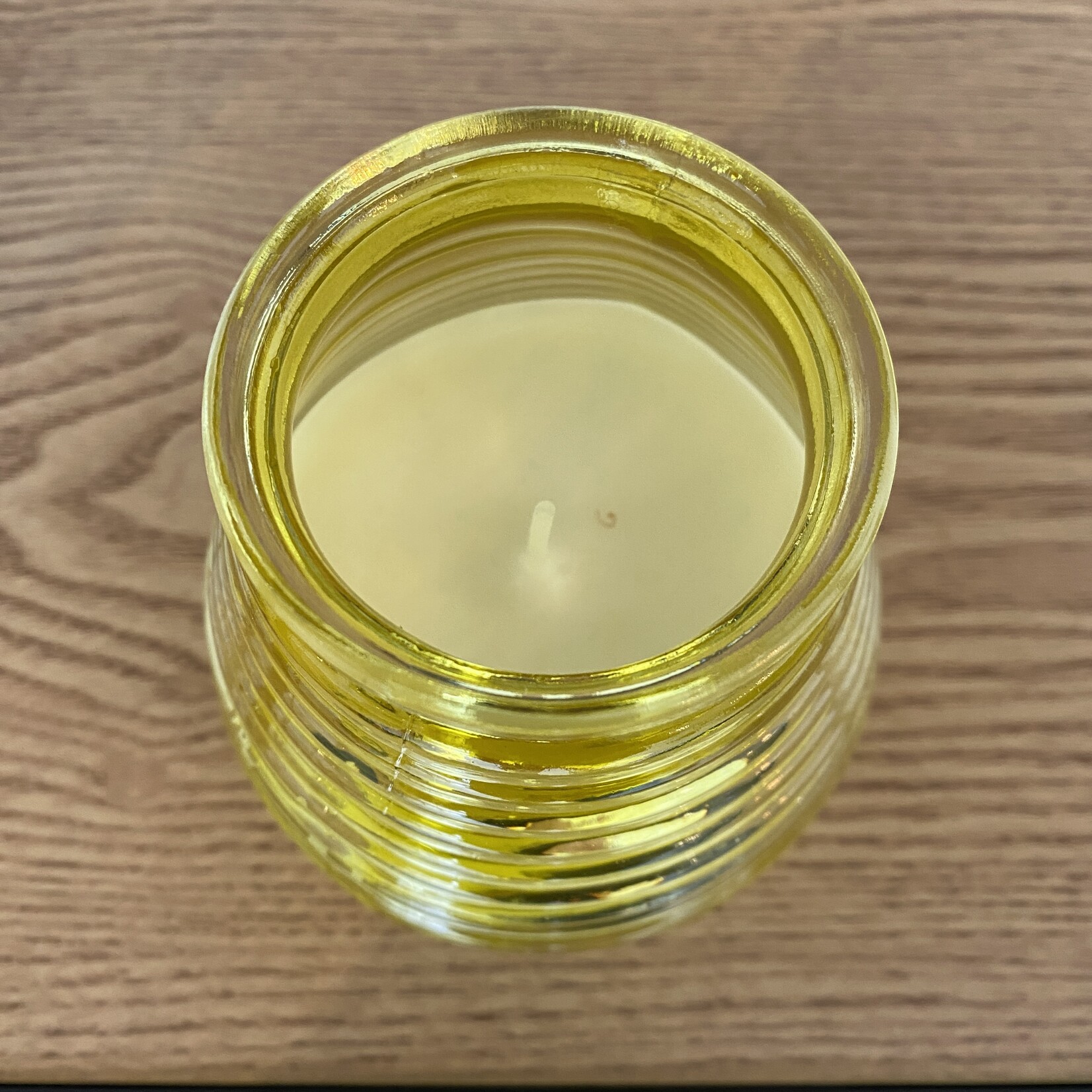 Citronella (anti-muggen) kaars in glas geel