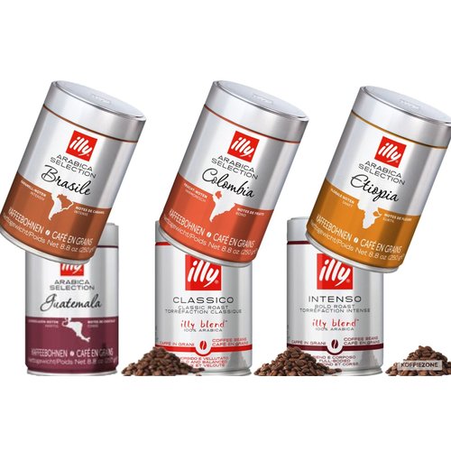 illy illy koffiebonen proefpakket 6 blikken