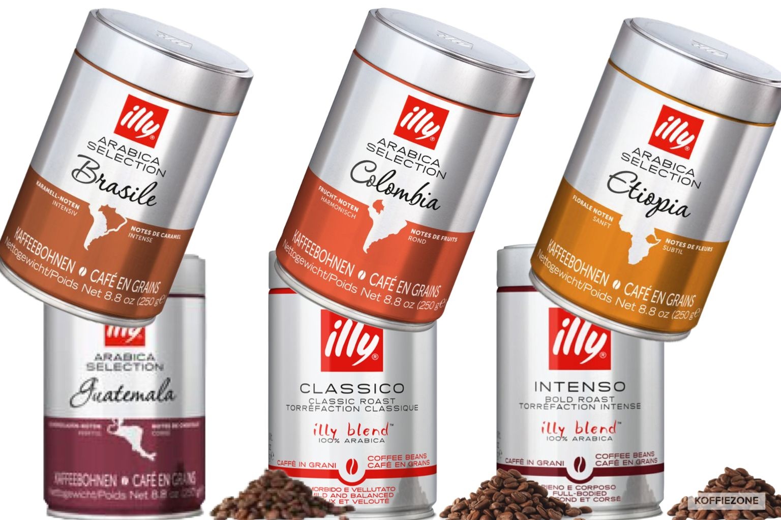 illy coffee beans sample pack 6 cans