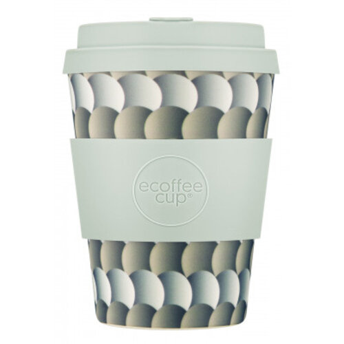 Ecoffee Cup PLA, Koffiebeker to Go 350 ml | Lichtgrijs Siliconen