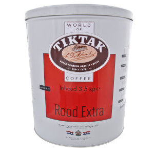 Tiktak  Tiktak Rood Extra snelfilter gemalen koffie 3.5 kg  Blik