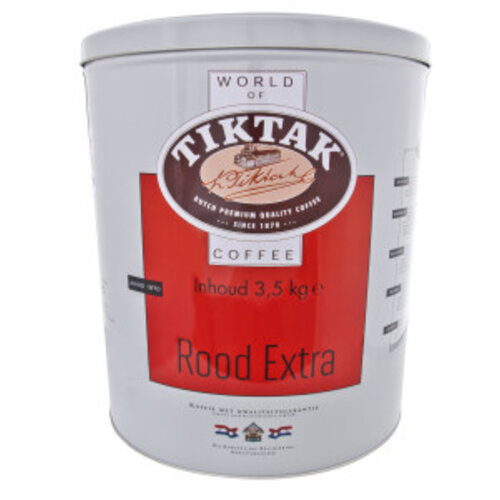 Tiktak  Tiktak Red standard quick filter ground coffee 3.5 kg Can