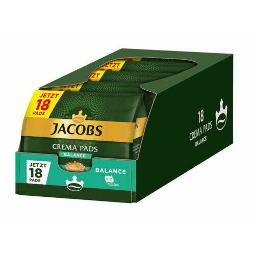 Jacobs koffie Jacobs Crema Balance UTZ 18 coffee pods BBD 21-06-2024