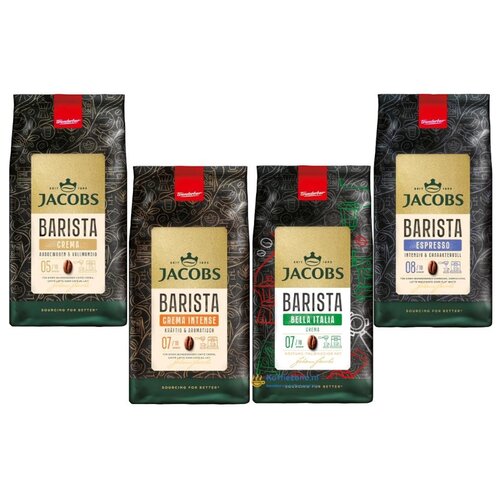 Jacobs koffie Jacobs Barista beans sample pack 4 x 1kg Jacobs koffie Jacobs Barista beans sample pack 4 x 1kg