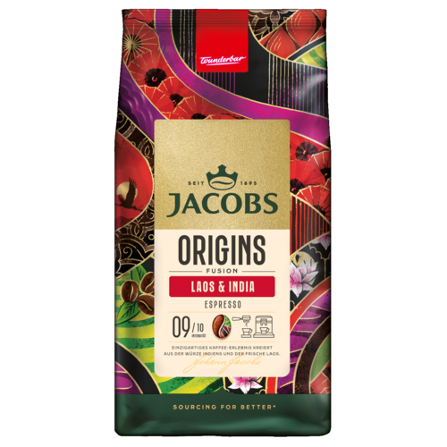 Jacobs koffie Jacobs Barista Editions Origins Laos & India Espresso coffee beans 1kg