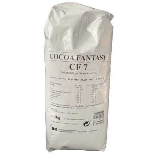 Jacobs koffie JDE Cocoa fantasy cacao 14% milk smooth & creamy zak 1 kg Jacobs koffie JDE Cocoa fantasy cacao 14% milk smooth & creamy zak 1 kg