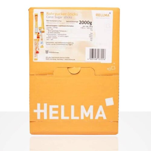 Hellma rietsuikersticks, 500 x 4 g suikersticks Hellma rietsuikersticks, 500 x 4 g suikersticks