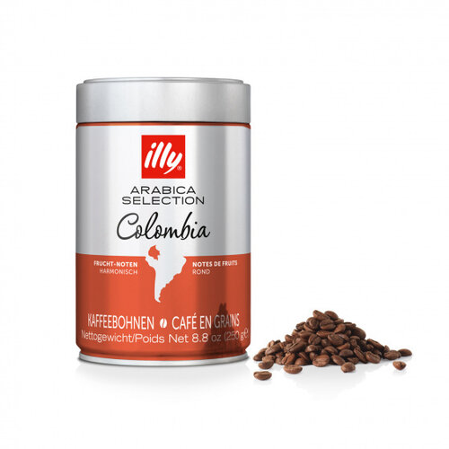 illy illy Colombia Arabica coffee beans- Tin 250 grams