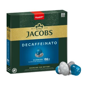Jacobs Jacobs Lungo Decafe 20 Nespresso compatibele capsules - THT 07-09-2026 Jacobs Jacobs Lungo Decafe 20 Nespresso compatibele capsules - THT 07-09-2026