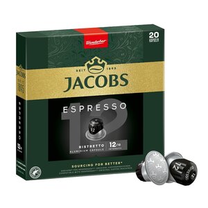 Jacobs Jacobs Espresso Ristretto 20 Nespresso compatibele capsules - THT 26-10-2026 Jacobs Jacobs Espresso Ristretto 20 Nespresso compatibele capsules - THT 26-10-2026