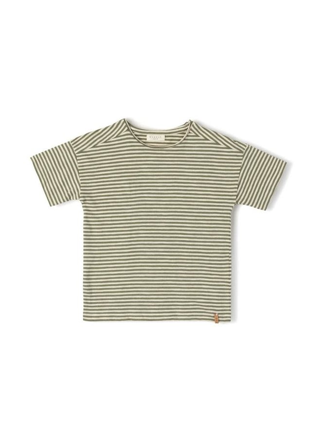 Com T-Shirt - Khaki Stripe - Nixnut