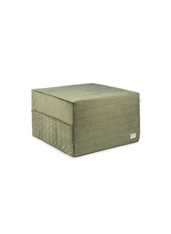 Sleepover Mattress Velvet - Olive Green - Nobodinoz