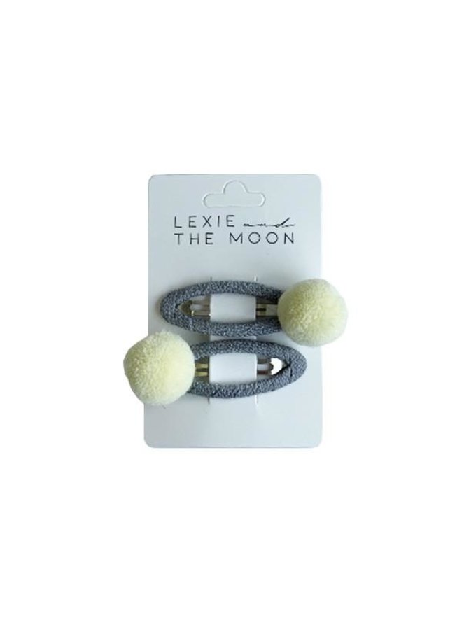 Haarspeldje Pom Pom - Grey/Soft Yellow - Lexie And The Moon