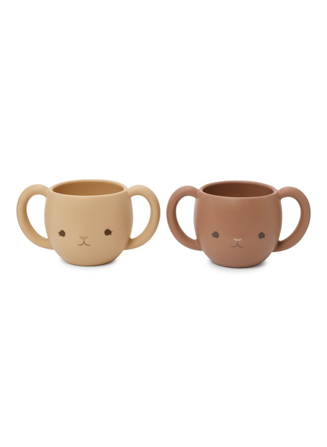 2 pack cutie cups - Konges Slojd - Copper Brown/Rose Sand