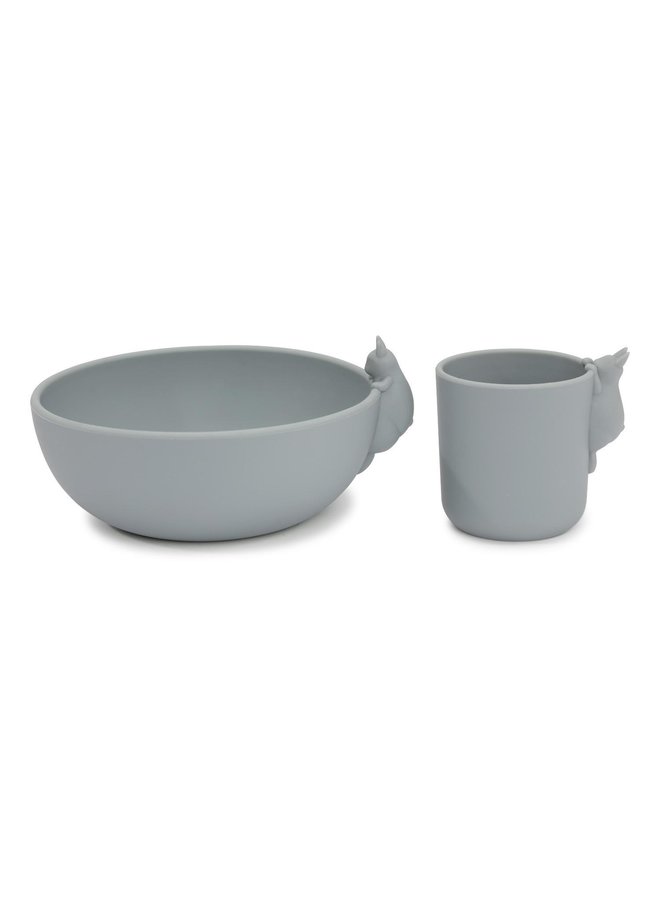 bunny bowl and cup set - Konges Slojd - Quarry Blue