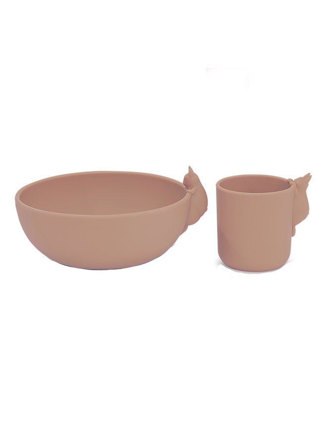 bunny bowl and cup set - Konges Slojd - Blush