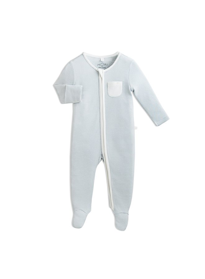 Zip-Up Pyjama - Blue Stripe - Mori