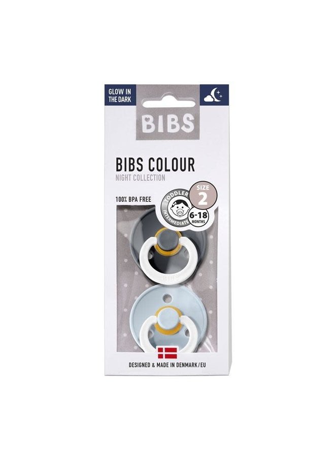 Duo BIBS - Glow in the dark - Iron/Baby Blue
