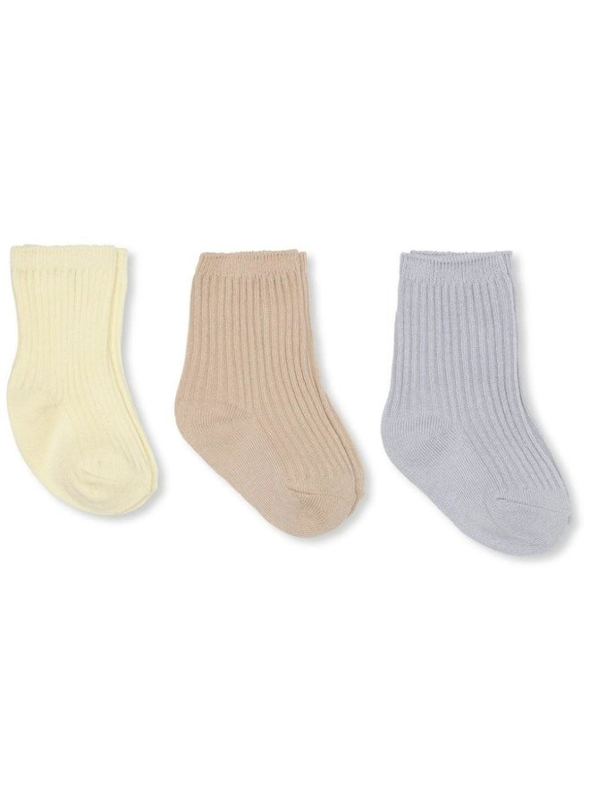 3 PACK RIB SOCKS - PEARL BLUE - Konges Slojd