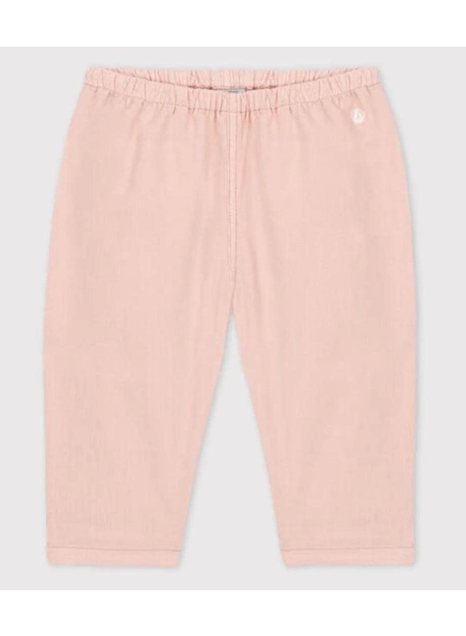 Velours broekje - soft pink  - Petit Bateau