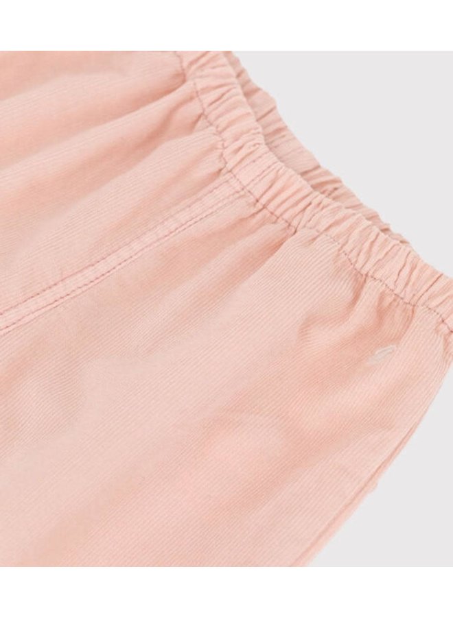 Velours broekje - soft pink  - Petit Bateau
