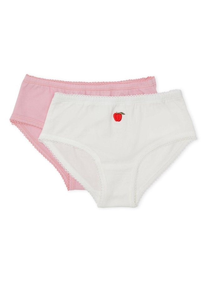 basic 2 pack girl underpants gots - Konges Slojd - Sweet Lilac/White