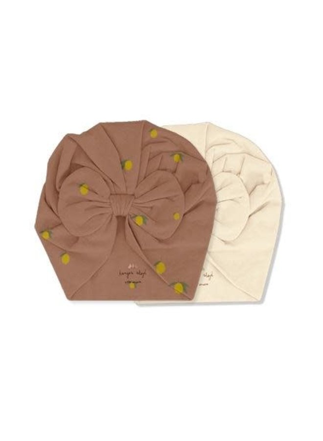 basic 2 pack bambi bunnet gots - Konges Slojd -  Brown Lemon/ Vanilla