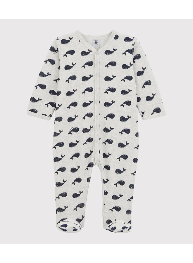 Velours Pyjama Walvisjes - Petit Bateau