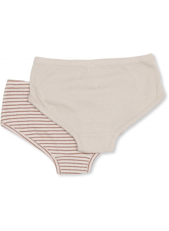 2 Pack Underpants - Beige/Toffee - Konges Slojd