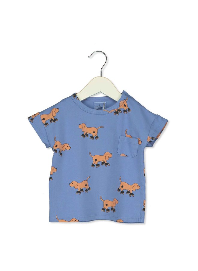 Baby T-Shirt Short Sleeve - Dogs - Blue - Lotiekids