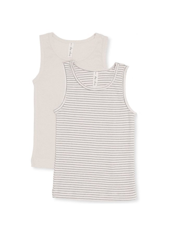 2 Pack Tank Tops - Beige/Sage - Konges Slojd