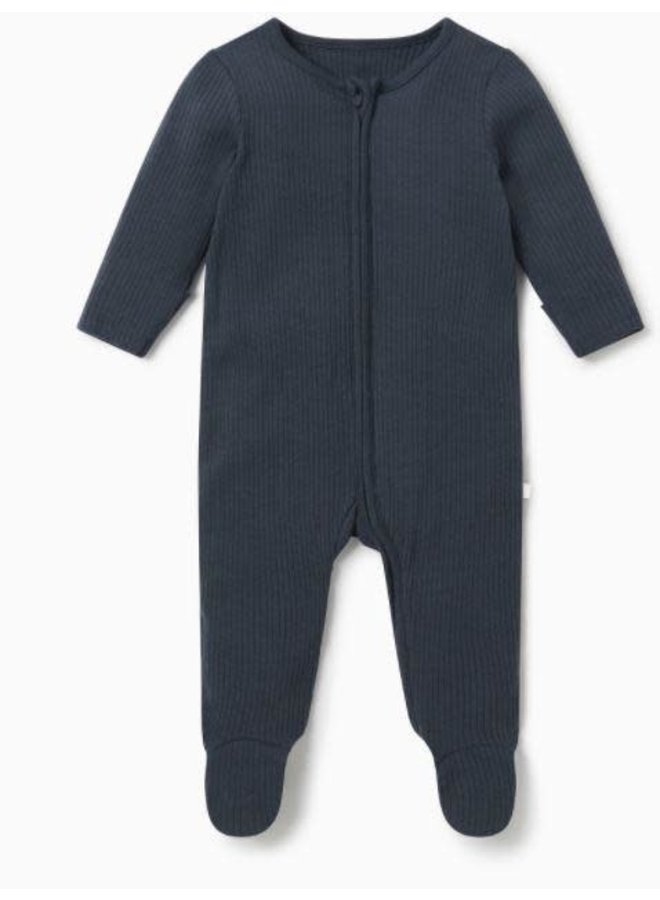 Ribbed Two Way Zip Up Sleepsuit - Donkerblauw - Mori