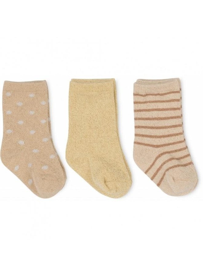 3 Pack Lace Lurex Socks - Macaroon/Golden haze/Dot - Konges Slojd