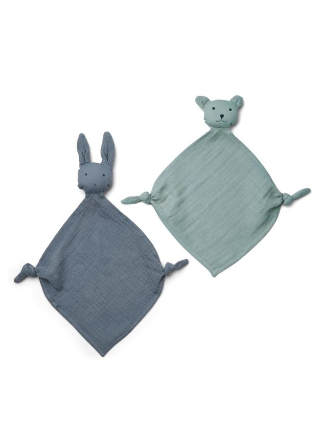 Yoko Mini Cuddle Cloth - 2p - Blue Mix - Liewood