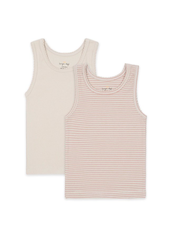 2 Pack Tank Tops - Rose Blush/Beige - Konges Slojd