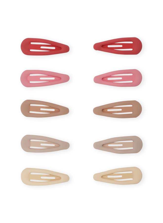 10-pack mini hair clips drop - Konges Slojd - Rose