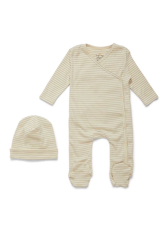 Dio Newborn Set Deux - Quarry Blue Stripe - Konges Slojd