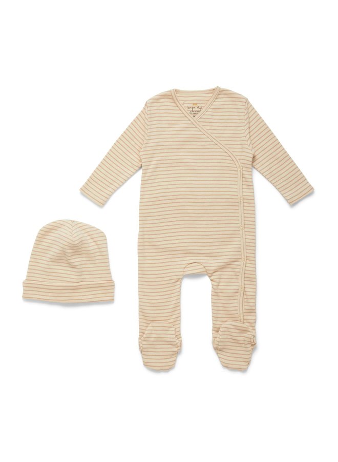 Dio Newborn Set Deux - Toasted Peach Stripe - Konges Slojd