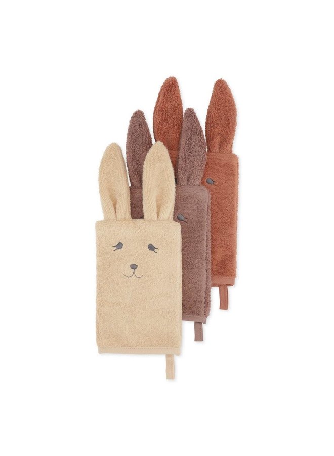 3-pack washcloth animal - Konges Slojd - Bunny