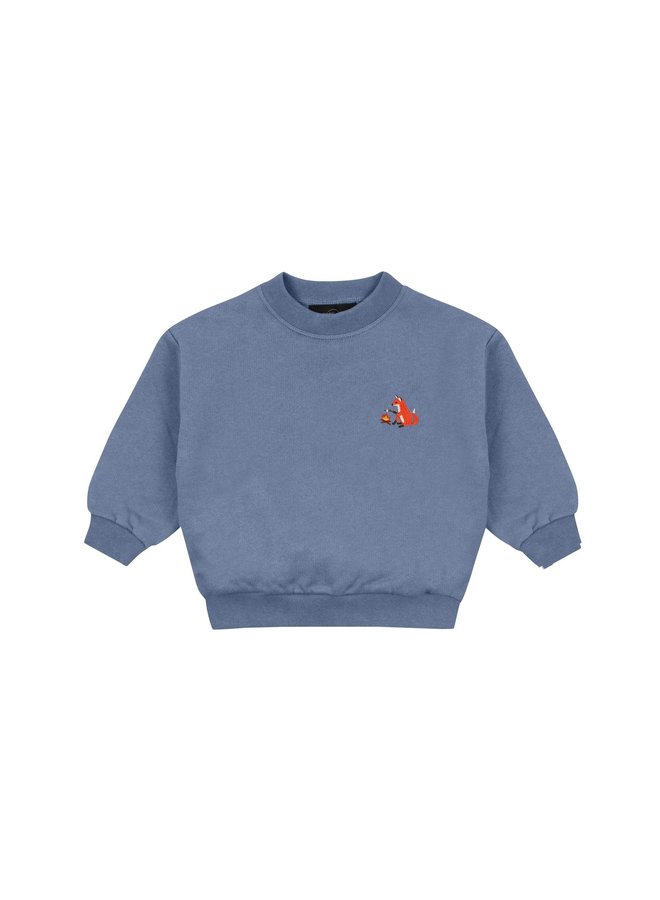 Sweater Kid - Camping Bliss/Fox - Blue - Ridges & Steam