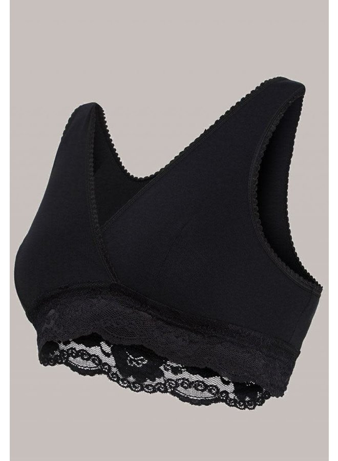 Slaap- en Voedingsbeha Crossover Biokatoen - Zwart - Carriwell