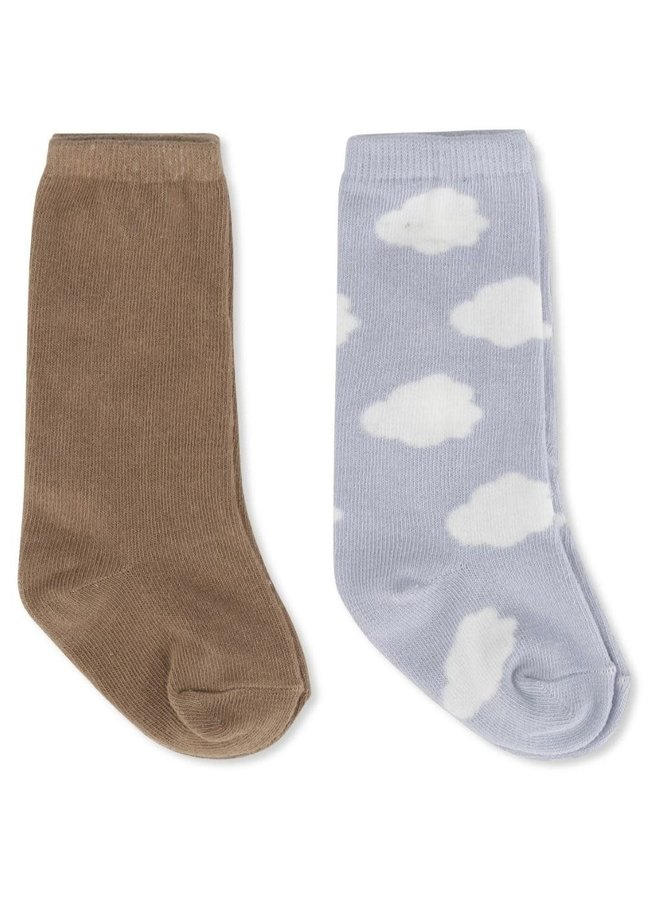 2 Pack Jacquard Knee Socks - Laurel Oak - Konges Slojd